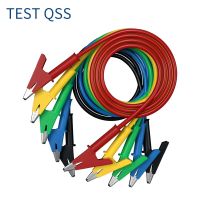 QSS 1M 5Pcs Dual Alligator Clips Multimer Test Leads Wire Cable with Insulated Clips Test Flexible Copper Q.70036