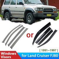 กระจกบังลมสำหรับ L Cruiser FJ80 80 J80 LC80 4500 450 1991 ~ 1997อุปกรณ์เสริม4X Deflectors คิ้วกันสาดกระจกรถยนต์คิ้วกันฝน