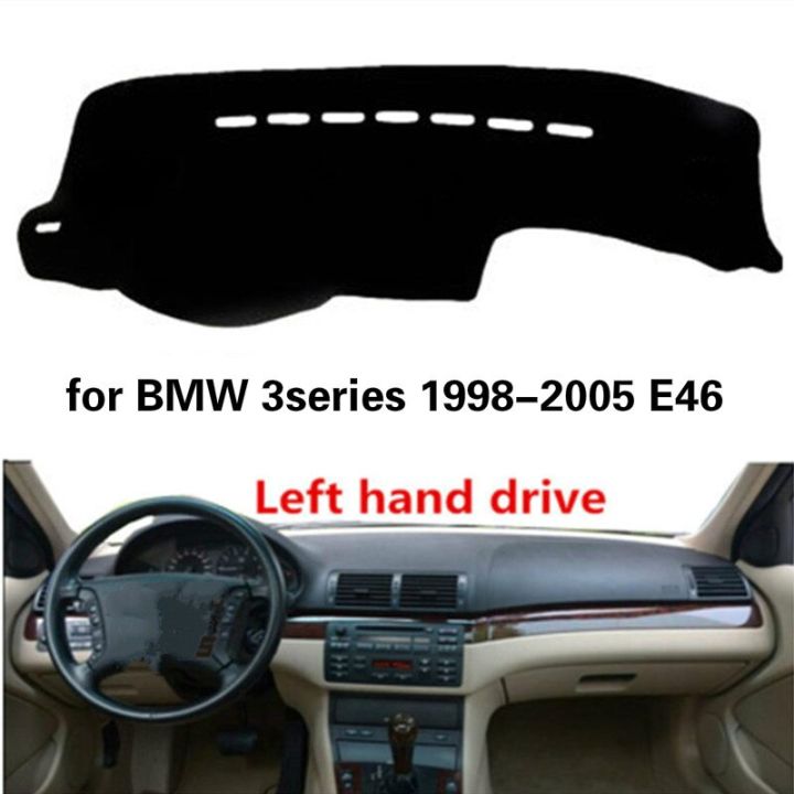 ปกสำหรับ-bmw-แผงหน้าปัดรถยนต์3ชุด1998-2005-e46อุปกรณ์ตกแต่งเส้นใยโพลีเอสเตอร์แผ่นแดชบอร์ดรถยนต์ไม่เสื่อกันลื่น