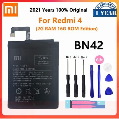 Xiao Mi แบตเตอรี่โทรศัพท์ของแท้4100มิลลิแอมป์ BN42สำหรับ Xiaomi Redmi Hongmi 4แบตเตอรี่สำรองสำหรับ Redmi4 2G RAM 16G ROM Edition