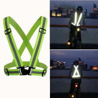 Safety Reflective Vest Adjustable Outdoor Cycling Jogging Night Work High Visibility Reflective Security Jacket Unisex