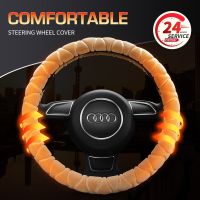 Universal 15inch Car steering wheel cover winter warm turntable short plush fur non-slip personality fashion Automotive interior