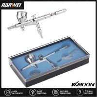 KKmoon Professional Gravity Feed Dual Action Airbrush Set for Art Painting Tattoo Manicure Paint Hobby Spray Model Air Brush Nail Tool 0.2mm 9cc