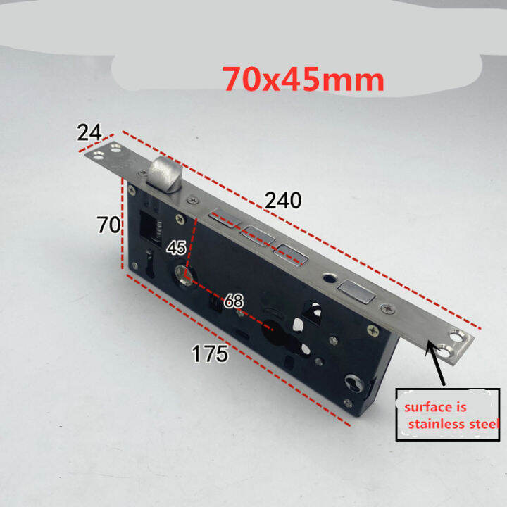 24X240Mm Universal Narrow Security Mortise Door Lock Body Size 70*45MM