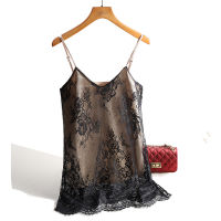 y Lace Spaghetti Strap Top Women Halter V Neck Basic Cami Sleeveless Satin Silk Tank Tops 2022 Summer Camisole Plus Size