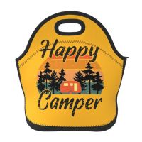 [chn1]ถุงยางเทียมสำหรับใส่อาหารกลางวัน Happy Camper/กล่องข้าวกลางวัน/กระเป๋าอาหารกลางวัน/กระเป๋าปิกนิกฉนวนเย็นกระเป๋าใส่ของสำหรับเดินทางสำนักงานโรงเรียน