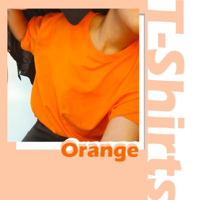 เสื้อยืดคอกลม สีส้ม เสื้อคอตตอน 100 % เสื้อยืดสีพื้น งานป้าย ผ้านุ่ม ยับยาก ไม่ต้องรีด