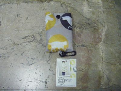 ถุงผ้าญี่ปุ่น โพลีเอสเตอร์สำหรับใส่ของ พับได้เป็น 7*11ซม. ขยายเป็น41*55 ซม. รูปแมว