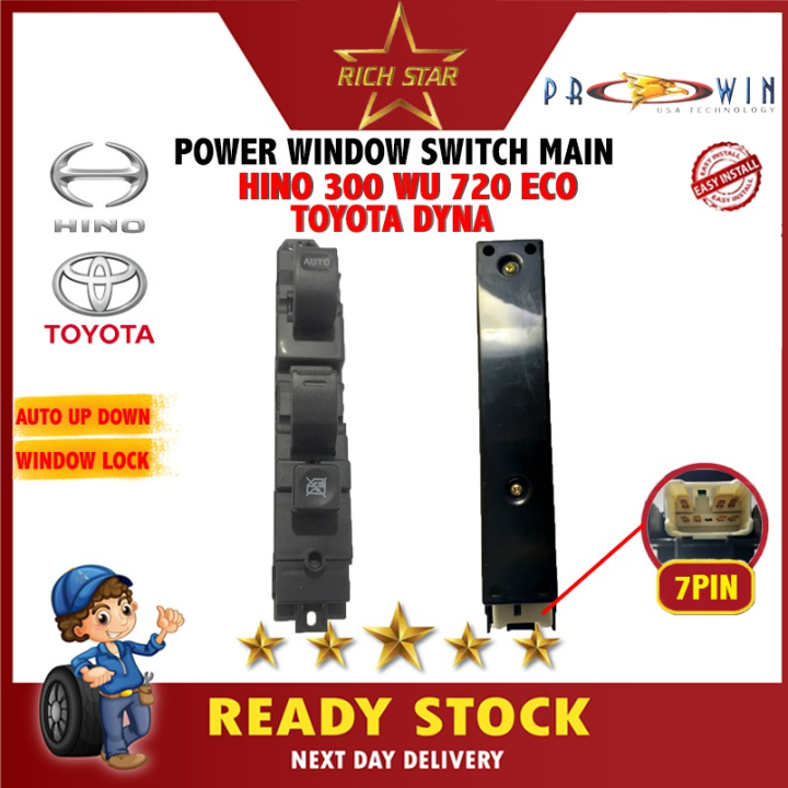 HINO 300/WU 720 ECO/TOYOTA DYNA/24V/LORRY/HEAVY TRUCK POWER WINDOW SWITCH MAIN(MASTER/DRIVE SIDE