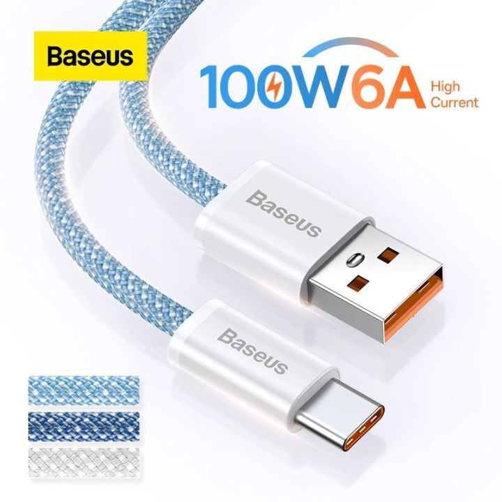 baseus-สายชาร์จ-usb-c-100w-6a-ชาร์จเร็ว-สําหรับโทรศัพท์-samsung-s22-s21-ultra-xiaomi-mi-10