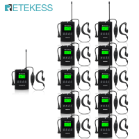 Retekess TT124ระบบไกด์นำเที่ยว,อุปกรณ์ตีความที่มีการสื่อสารสองทาง,สำหรับคริสตจักร,การประชุม,โรงเรียน,โรงงาน (1เครื่องส่งสัญญาณ10รับ)