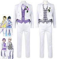 ใหม่สีฟ้าล็อคอะนิเมะคอสเพลย์วิกผม REO nagi คอสเพลย์นิทรรศการ Tuxedo tailcoat ชุดสีขาวชุดปาร์ตี้ชุดเต็ม