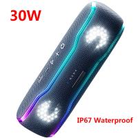 Portable Colorful Lights Bluetooth Speaker Powerful IPX7 Waterproof Wireless Outdoor Loundspeaker Support AUX TWS BT Connection