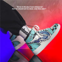 2023 new plus-size anime co-branded Demon Slayer Air Forca One high-top Low-top mens shoes