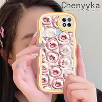 เคส Chenyyyka สำหรับ Realme C21Y C21เคส C15 C25Y 3D การ์ตูนหมูน่ารักสร้างสรรค์แฟชั่นลายครีมคลื่นซิลิโคนแบบใสโทรศัพท์ป้องกันเลนส์กล้องเคสใสนุ่ม