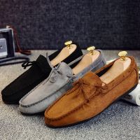 HOT★สำหรับบุรุษแบบใหม่ Casual loafers บุคลิกภาพสบายรองเท้าหนังนิ่มผู้ชายหนังงานแต่งงาน loafers รองเท้าสีแดงสำหรับชาย zapatos hombre mocasin