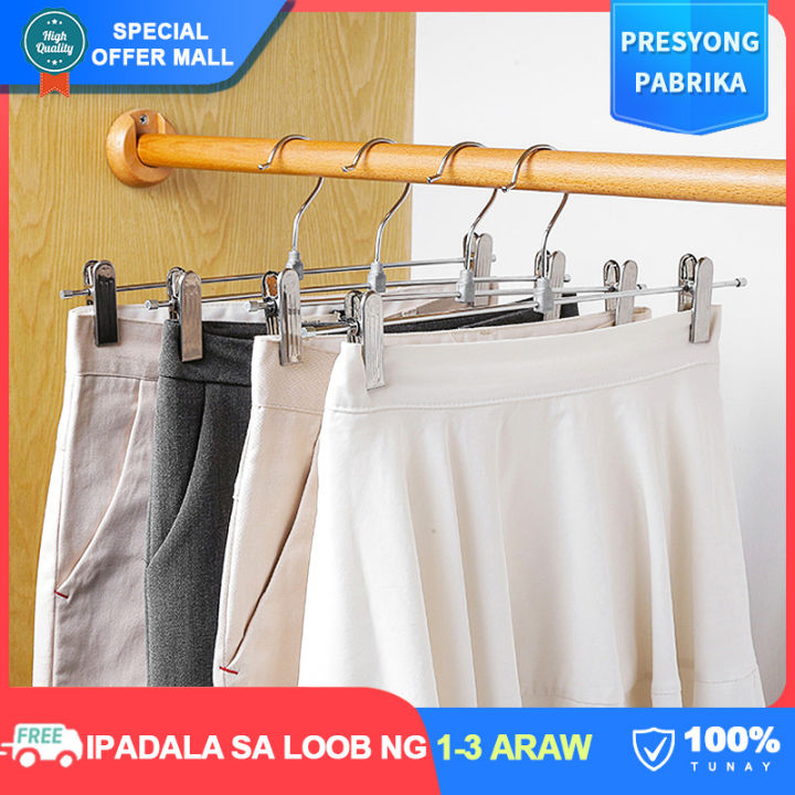 Clothes Hangers with Adjustable Clips Non-Slip Pants Clothes