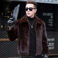 Twitflick 2022ฤดูหนาวใหม่สีน้ำตาล Mink Coat ผู้ชายเลียนแบบ Mink Fur Coat ทั้ง Mink ผู้ชายแจ็คเก็ต Haining เสื้อผ้าผู้ชาย