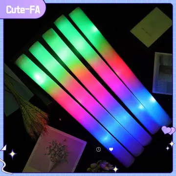 5PCS LED Light Sticks Bulk Colorful RGB Glow Foam Stick Cheer Tube