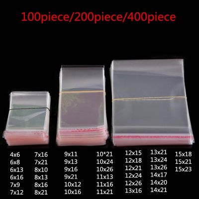 【CW】✘▲◊  60Size Transparent self-adhesive Small OPP Plastic Jewelry Packing Adhesive Cookie Cellophane