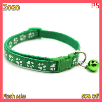 Zozo ✨Ready Stock✨ YUE สีสัน Pet Supplies Collar สร้อยคอแมว Paw พิมพ์กระดิ่งปรับระดับได้ตำแหน่ง