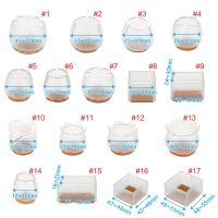 hotx【DT】 12Pcs Leg Caps Assorted Round Rectangle Silicone Floor Protector Table Feet Covers