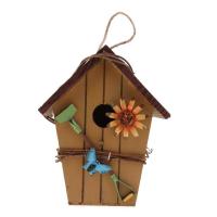 【 Attached】Wooden แขวน Bird House สวนกลางแจ้งนอกชานตกแต่งนก Cottage Feeder เป็นมิตรกับสิ่งแวดล้อมงานฝีมือ