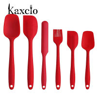 Kaxcio 6 ชิ้นไม้พายซิลิโคนชุดภาชนะปรุงอาหารเครื่องมือครีมมีดโกนช้อนแปรงซิลิโคนอ่อนนุ่มเบเกอรี่และทำอาหารเครื่องมือเครื่องครัว