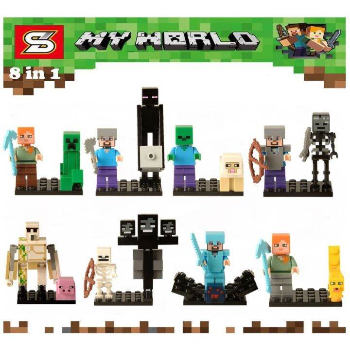Minecraft Building Blocks MiniFigures 16 In 1 Set Lazada.co.th