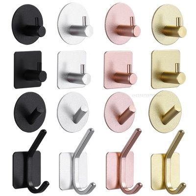 Adhesive Wall Hooks Mounted Door Key Cloth Coat Bathroom Robe Hanger Kitchen Hardware Rack Shelf Bag Hook Organizer For Hanging Picture Hangers Hooks