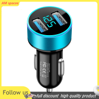 ? AM Metal Dual USB Car Charger 4.8A สำหรับโทรศัพท์ USB SOCKET ADAPTER อุปกรณ์เสริม AUTO