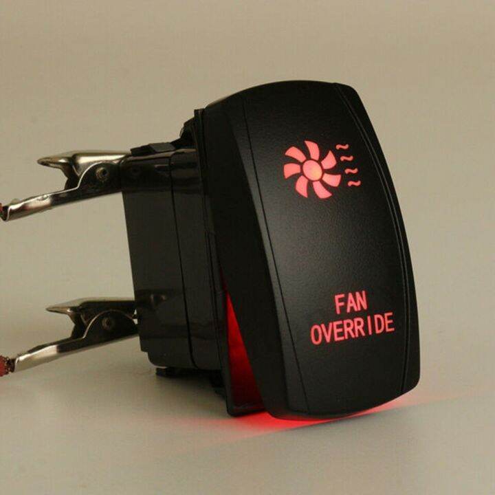 12V 20A 5 Pin Rocker SwitchControl Red LED Fan Override For ATV UTV