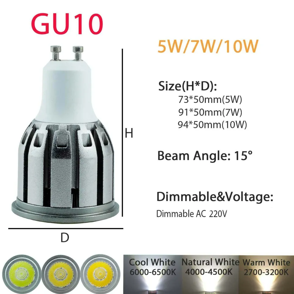LED COB 10w (6000-6500K) 12V