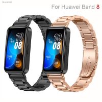 ☢◘ New Stainless Steel Band For Huawei Band 8 Women Men Metal Watch Bracelet Strap For Huawei Band 8 Replacement