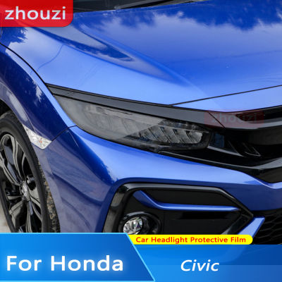 Car Headlight Tint Film e Black Transparent TPU Transparent Sticker For Honda Civic 10th Gen FCFK 2016-2021 2pcs
