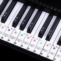 88/61 Key Color Piano Letter Notes Stickers Notation Transparent Keyboard Hand Roll Piano Keyboard Transparent Stickers