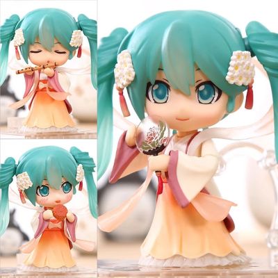 โมเดลหุ่น Wugou สีขาว539นางฟ้า Nendoroid Hatsune Miku ตุ๊กตาขยับแขนขาได้ดวงจันทร์หุ่นของเล่นเครื่องประดับโต๊ะของขวัญ10ซม. สำหรับเด็ก