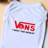 Woff The World Dog Summer Clothes Cotton Designer Inspired Small Medium Chihuahua French Bulldog Yorkie Fashion Puppy Singlet Clothing Shoes Accessori