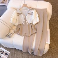 Spot parcel post Fashionable Stylish Fashionable Goddess Temperament High-Grade Two-Piece Set Belly-Covering Coat 2023 Summer Temperament Commute Suit