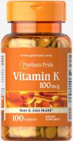 No Plastic [Puritans Pride] Vitamin K 100mcg100 Capsules