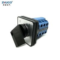 ‘；【=- ZHUCO SZW26/LW26-20 Ui 660V 20A 1-2 Positions 3 Phase 12 Terminals Universal Changeover Selector Cam Switch 48X48 Mm Panel Mount