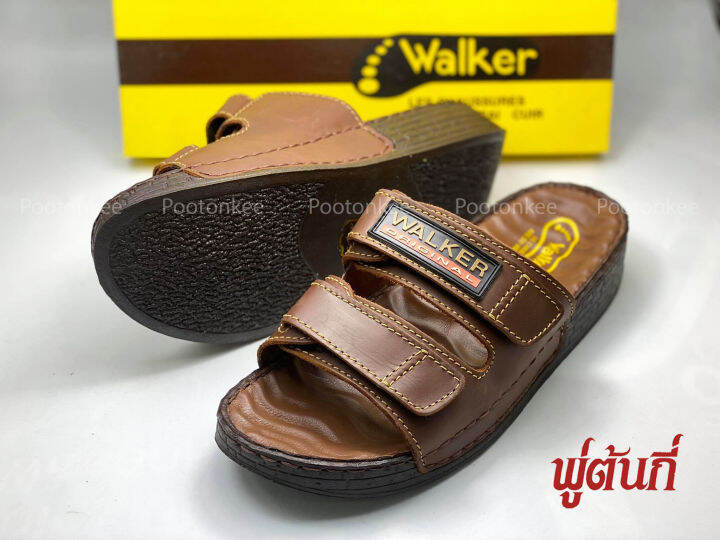 รองเท้า-walker-รหัส-wb552-รองเท้าแตะวอคเกอร์-สีดำ-น้ำตาล-ของแท้-100-หนังแท้