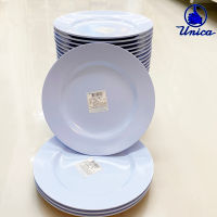 [1ใบ] จานเมลามีน จานทรงตื้น 6.5นิ้ว จานกลม จานข้าว ตรามือ Unica Melamine Dinner Plate 6.5 Inch x 1