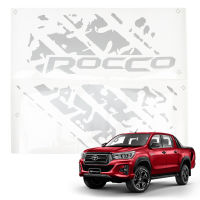 Sticker สติ๊กเกอร์ ติดฝากระบะท้าย สีบอร์น "ROCCO" จำนวน 2 ชิ้น Toyota Hilux Revo Rocco 4x2 4x4โตโยต้า รีโว่ ร็อคโค่ 2ประตู 4ประตู ปี 2019- 2020 Rear Tailgate   Silver