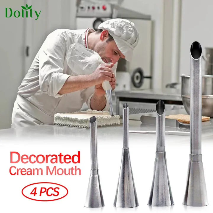 Dolity Cream Icing Piping Nozzle Tip Long Icing Dispensers & Tips for