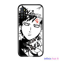 UCUC เคสโทรศัพท์เคสสำหรับ Infinix Hot 9/X655Cแก้วเคสโทรศัพท์สีดำสีขาวอะนิเมะSketch Kakashiกระจกเทมเปอร์กรณี