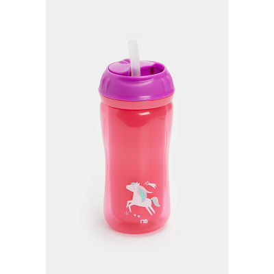ถ้วยหัดดื่ม Mothercare Flexi-Straw Insulated Cup - Pink CA725