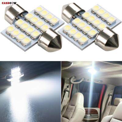 รถ Festoon 16SMD LED หลอดไฟภายใน Canbus 31มม. โคมไฟอ่านหนังสือรถยนต์แผนที่ไฟโดม6000K Xenon สีขาวเปลี่ยนหลอดไฟ