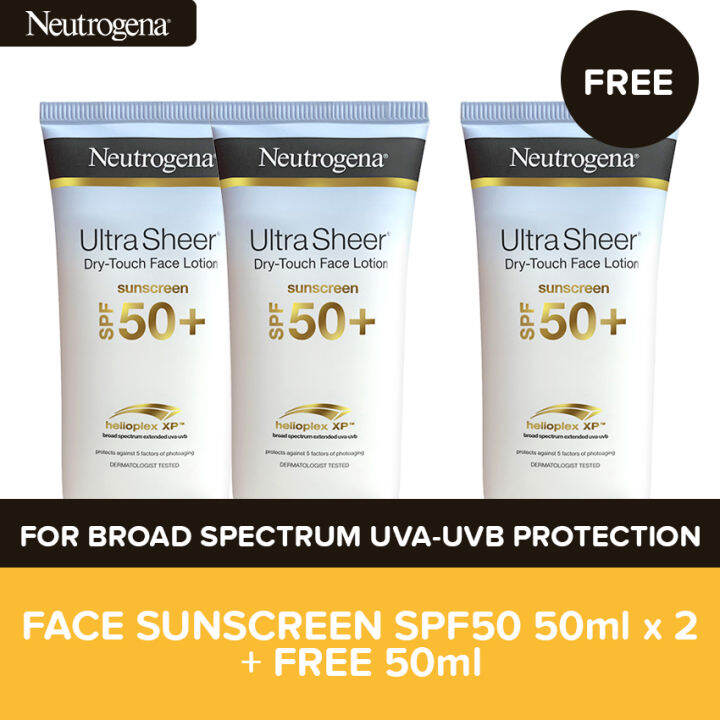 Buy 2 Take 1 Neutrogena Ultra Sheer DryTouch Face Sunscreen SPF50 50ml