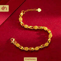 Elegant 916 Gold Charm Hollow Ball Link Chain สร้อยข้อมือ Strand Chain สร้อยข้อมือผู้หญิงวัยรุ่น Girls